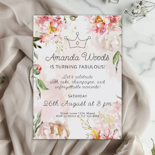 Invitation Fête de l'anniversaire de Regal Royal Bloom