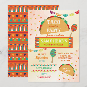 Invitation Fête de l'anniversaire de Taco au Mexique