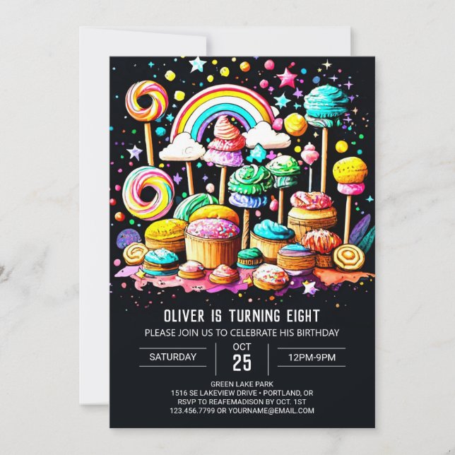 Invitation Fête de l'aquarelle douce Anniversaire (Devant)