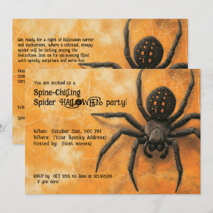 Invitation Fête de l'Araignée friteuse HALLOWEEN