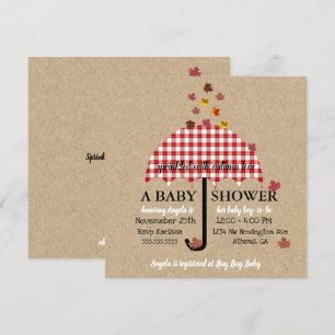 Invitation Fête de l'Baby shower russe d'amour d'automne