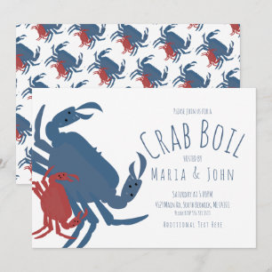 Invitation Fête de l'ébullition de crabes Dîner d'anniversai