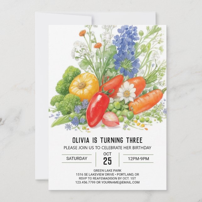 Invitation Fête de légumes cultivés localement (Devant)