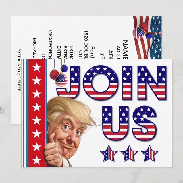 Invitation Fête de l'élection présidentielle de Noël (Devant / Derrière)