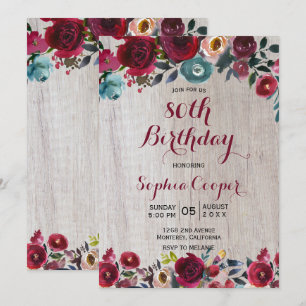 Invitation Fête de l'Elegant Burgundy Navy