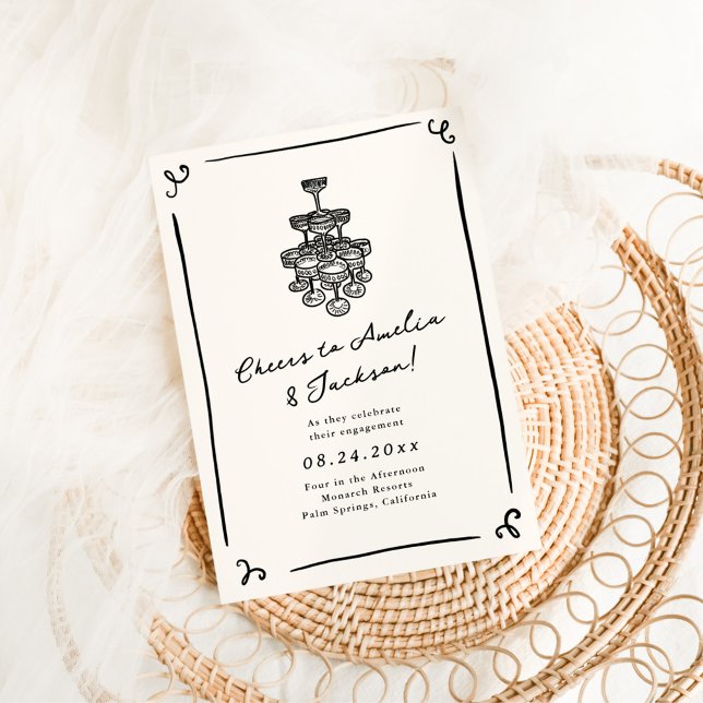 Invitation Fête de l'engagement avec main fantaisie (Créateur téléchargé)