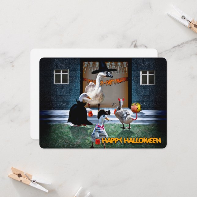 Invitation Fête de l'Halloween (Devant/Arrière en situation)