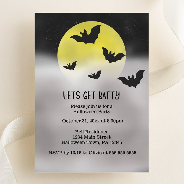 Invitation Fête de l'Halloween Batty (Créateur téléchargé)