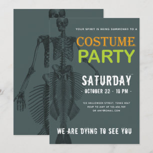Invitation Fête de l'Halloween de Mermaid Skeleton