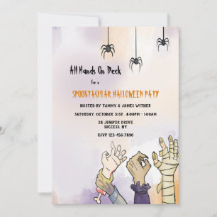 Invitation Fête de l'Halloween de toutes les mains