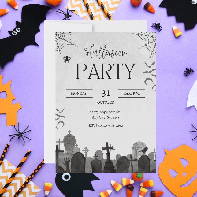 Invitation Fête de l'Halloween du cimetière (Créateur téléchargé)
