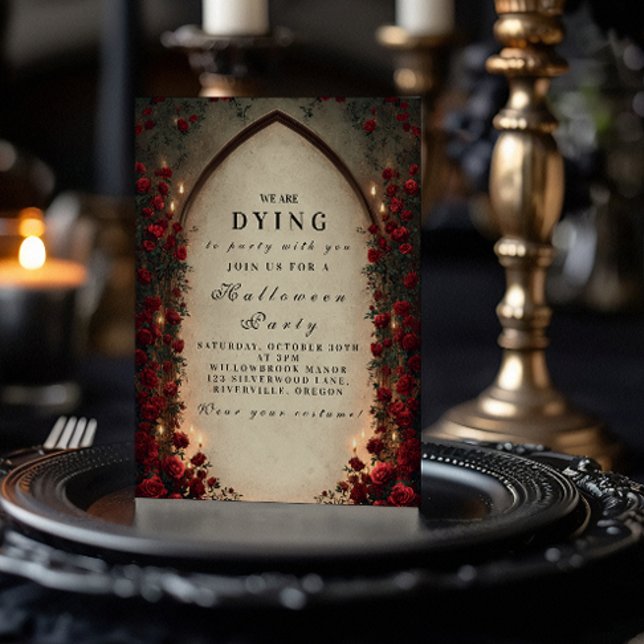 Invitation Fête de l'Halloween gothique aux lanternes (Créateur téléchargé)