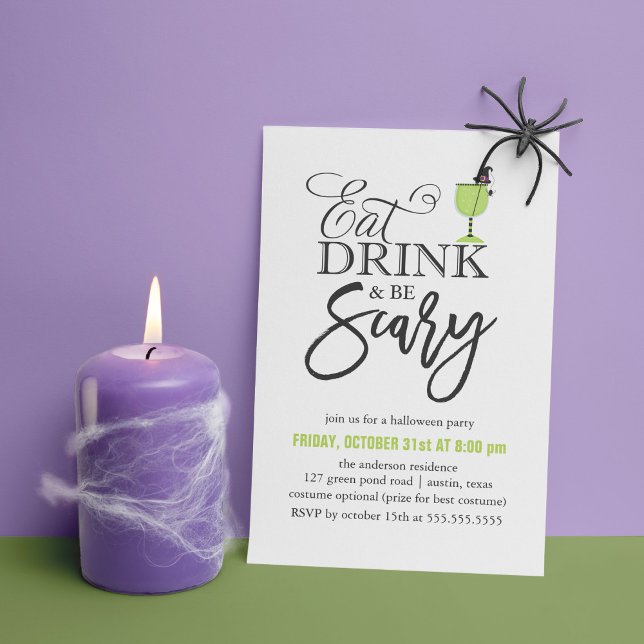 Invitation Fête de l'Halloween "Soyez effrayant" (Créateur téléchargé)