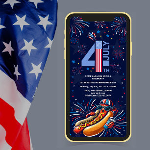 Invitation fête de l'indépendance BBQ feu 4 juillet