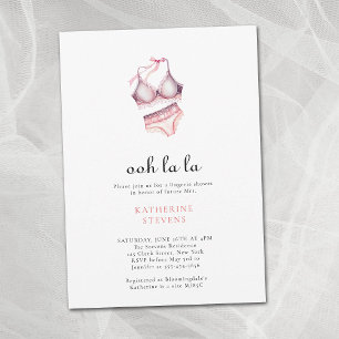 Invitation Fête de lingerie rose Ooh La La Bow Fête des marié