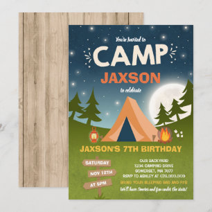 Invitation Fête de l'invitation d'anniversaire de camping