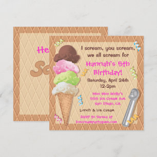 Invitation Fête de l'invitation de la crème glacée