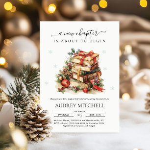 Invitation Fête de livre de Noël pour bébé