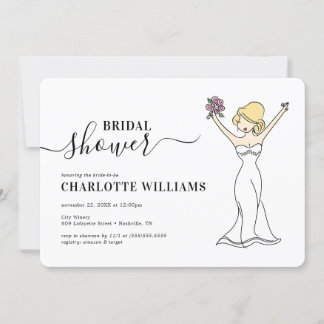 Invitation Fête de l'mariée Avatar personnalisable| Cheveux