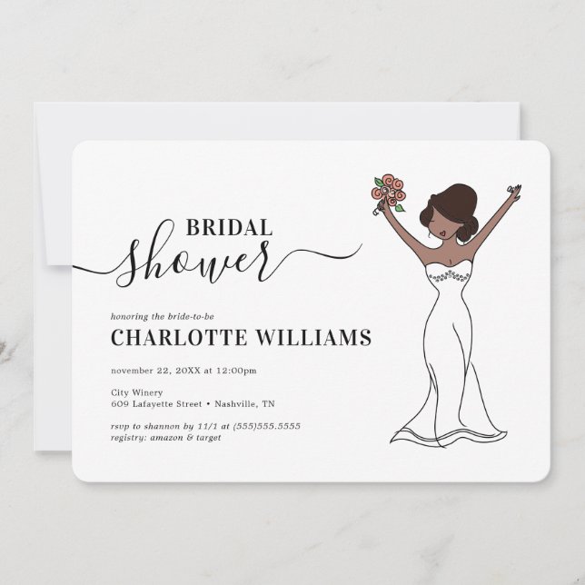 Invitation Fête de l'mariée Avatar personnalisable| Cheveux (Devant)