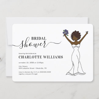 Invitation Fête de l'mariée Avatar personnalisable| Cheveux b