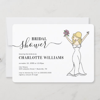 Invitation Fête de l'mariée Avatar personnalisable| Cheveux l
