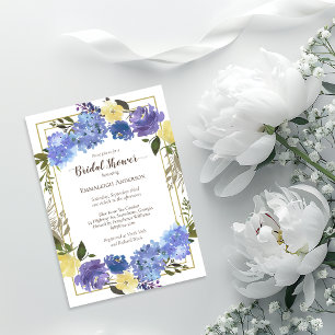 Invitation Fête de l'mariée Carolina Classic Blue Floral