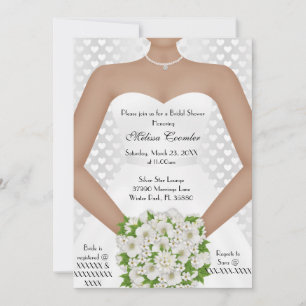 Invitation Fête de l'mariée chic et élégante White Modern Day