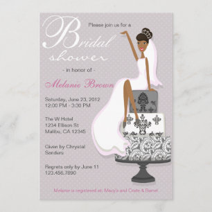 Invitation Fête de l'mariée contemporaine de mariée rose chic