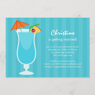 Invitation Fête de l'mariée de boisson tropicale ou fête de l