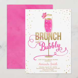 Invitation Fête de l'mariée de brunch et de mousseux Champagn