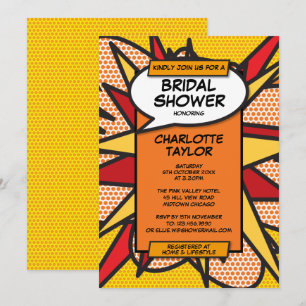 Invitation Fête de l'mariée de divertissement moderne Comédie