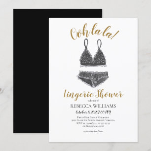 Invitation Fête de l'mariée de douche Lingerie couleur aquare