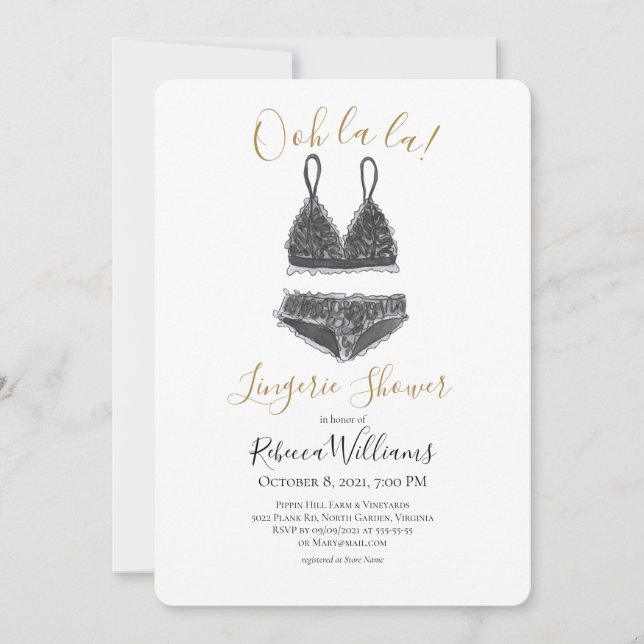 Invitation Fête de l'mariée de douche Lingerie couleur aquare (Devant)