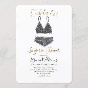Invitation Fête de l'mariée de douche Lingerie couleur aquare