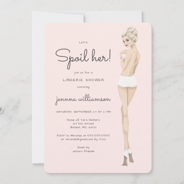 Invitation Fête de l'mariée de lingerie en sous-vêtements (Devant)