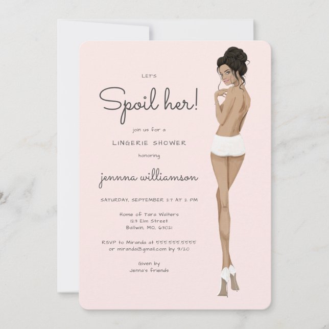 Invitation Fête de l'mariée de lingerie en sous-vêtements (Devant)