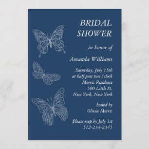 Invitation Fête de l'mariée de papillons de Filigree (turquoi