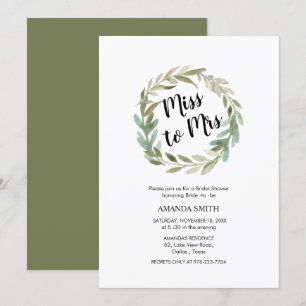 Invitation Fête de l'mariée de serrure en aquarelle épaisse