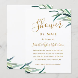 Invitation Fête de l'mariée de verdure chic en aquarelle par 