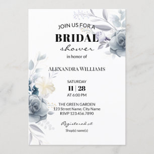 Invitation Fête de l'mariée des fleurs d'aquarelle