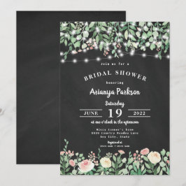 Invitation Fête de l'mariée des lumières florales du tableau 