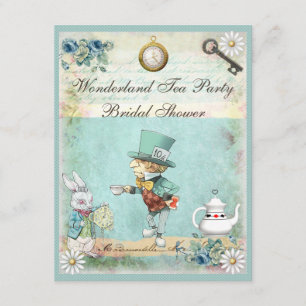 Invitation Fête de l'mariée du Tea Party de Mad Hatter Wonder