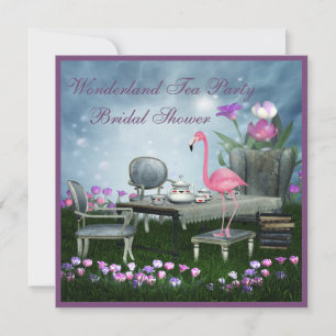 Invitation Fête de l'mariée du Tea Party de Pink Flamant rose