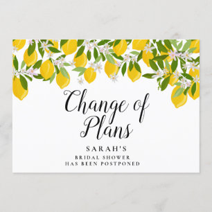 Invitation Fête de l'mariée élégante Changement de plan Lemon