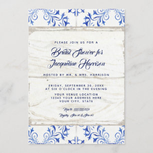 Invitation Fête de l'mariée Ferme Peinte Kraft Rustique en bo