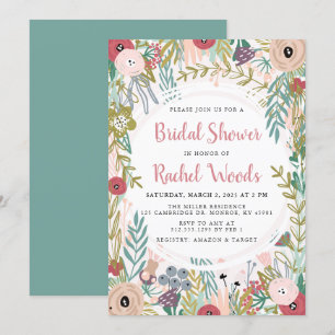 Invitation Fête de l'mariée Floral Garden Party