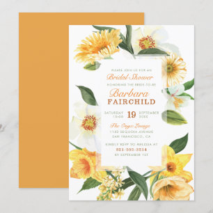 Invitation Fête de l'mariée florale Chic Yellow Spring Daiser