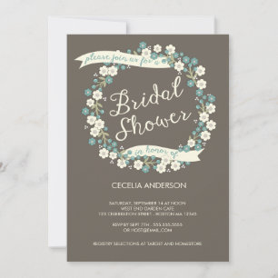 Invitation Fête de l'mariée Florale de Garden Party