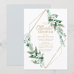 Invitation Fête de l'mariée Flore blanche et chic